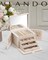 Jewelry Box 4-Tier,Jewelry Boxes & Organizers with Handle,3 Drawers Travel Jewelry Case with Mirror,Jewelry Storage,Earrings Necklace Rings Valentine Birthday Gift for Women Girl Apricot White